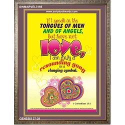 TONGUES OF MEN   Frame Bible Verse   (GWMARVEL3166)   