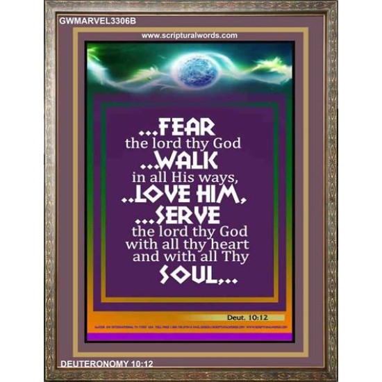 WITH ALL THY HEART   Scriptural Portrait Acrylic Glass Frame   (GWMARVEL3306B)   