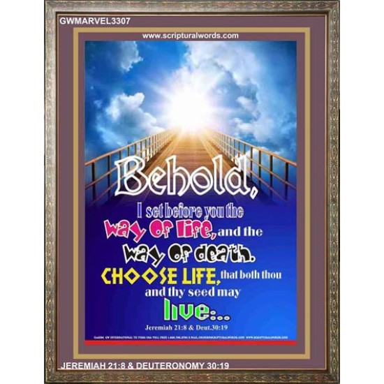 WAY OF LIFE   Biblical Art Acrylic Glass Frame   (GWMARVEL3307)   