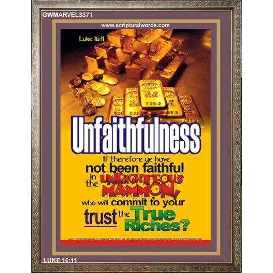 TRUE RICHES   Acrylic Glass Frame Scripture Art   (GWMARVEL3371)   