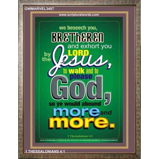 WALK AND TO PLEASE GOD   Printable Bible Verse to Frame   (GWMARVEL3407)   