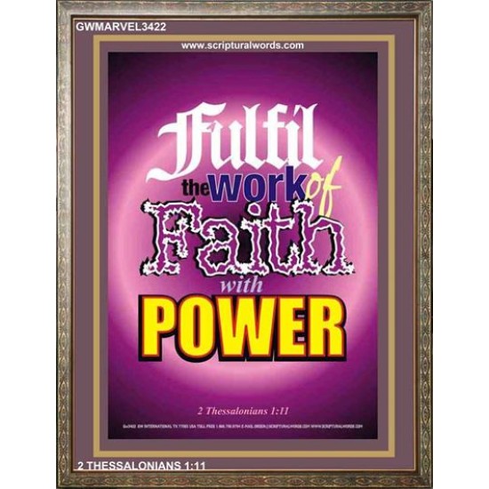 WITH POWER   Frame Bible Verses Online   (GWMARVEL3422)   