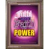 WITH POWER   Frame Bible Verses Online   (GWMARVEL3422)   "36x31"