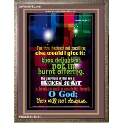 THE SACRIFICES OF GOD   Christian Frame Art   (GWMARVEL3461)   