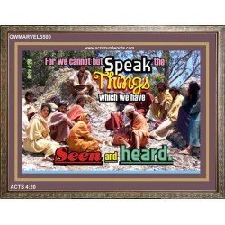 SPEAK THE THINGS WE HAVE SEEN   Christian Artwork Frame   (GWMARVEL3500)   