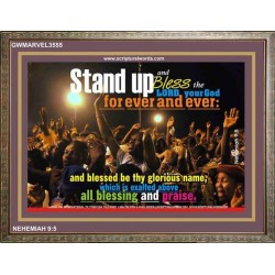 ALL BLESSING AND PRAISE   Frame Scriptural Wall Art   (GWMARVEL3555)   