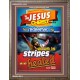 WITH HIS STRIPES   Bible Verses Wall Art Acrylic Glass Frame   (GWMARVEL3634)   