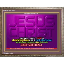 WHOSOEVER BELIEVETH ON HIM SHALL NOT BE ASHAMED   Custom Frame Inspiration Bible Verse   (GWMARVEL3706)   "36x31"