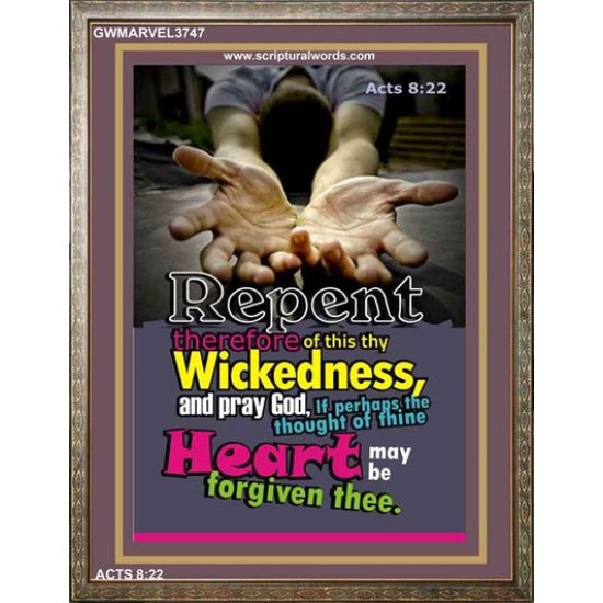 THE THOUGHT OF THINE HEART   Custom Framed Bible Verses   (GWMARVEL3747)   