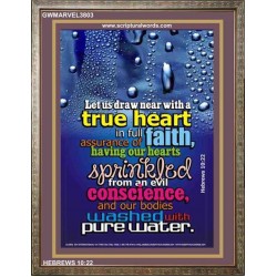 TRUE HEART   Large Frame Scriptural Wall Art   (GWMARVEL3803)   "36x31"