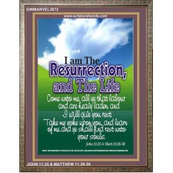 THE RESURRECTION AND THE LIFE   Bible Verses Frame   (GWMARVEL3872)   