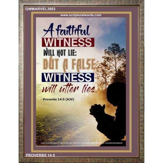 A FAITHFUL WITNESS   Encouraging Bible Verse Frame   (GWMARVEL3883)   