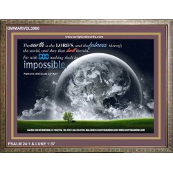 WITH GOD NOTHING SHALL BE IMPOSSIBLE   Contemporary Christian Print   (GWMARVEL3900)   "36x31"