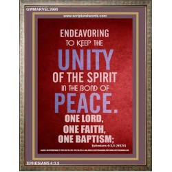 UNITY OF THE SPIRIT   Acrylic Glass Frame Scripture Art   (GWMARVEL3995)   "36x31"