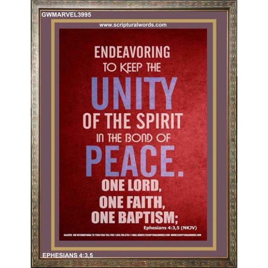 UNITY OF THE SPIRIT   Acrylic Glass Frame Scripture Art   (GWMARVEL3995)   