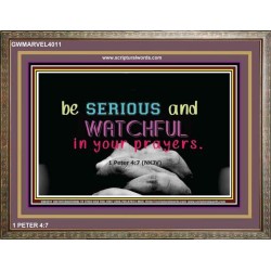 WATCH AND PRAY   Inspirational Wall Art Wooden Frame   (GWMARVEL4011)   "36x31"