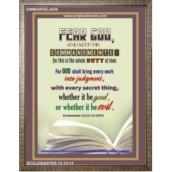 WHOLE DUTY OF MAN   Acrylic Glass Framed Bible Verse   (GWMARVEL4038)   "36x31"