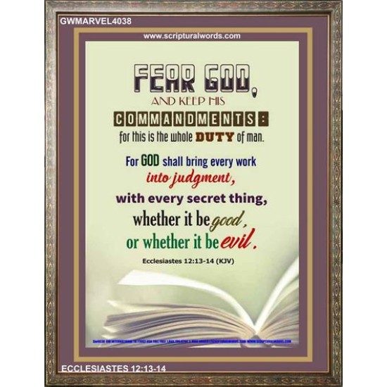 WHOLE DUTY OF MAN   Acrylic Glass Framed Bible Verse   (GWMARVEL4038)   