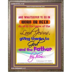 WORD OR DEED   Framed Bible Verse   (GWMARVEL4126)   