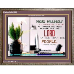 WORKING AS FOR THE LORD   Bible Verse Frame   (GWMARVEL4356)   