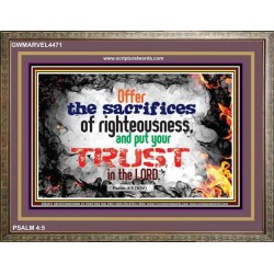 SACRIFICES OF RIGHTEOUSNESS   Bible Verse Frame for Home Online   (GWMARVEL4471)   