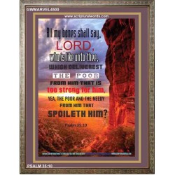 WHO IS LIKE UNTO THEE   Biblical Art Acrylic Glass Frame   (GWMARVEL4500)   "36x31"