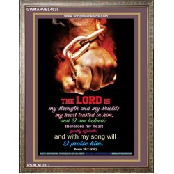 WITH MY SONG WILL I PRAISE HIM   Framed Sitting Room Wall Decoration   (GWMARVEL4538)   