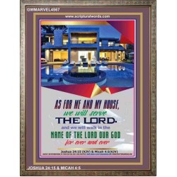 WE WILL SERVE THE LORD   Framed Bible Verses   (GWMARVEL4567)   "36x31"