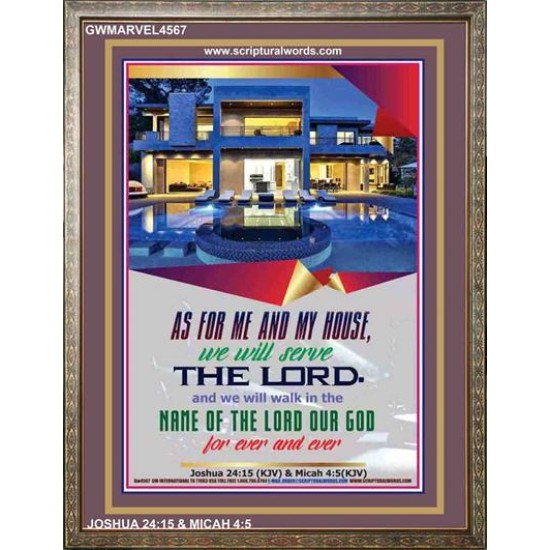 WE WILL SERVE THE LORD   Framed Bible Verses   (GWMARVEL4567)   