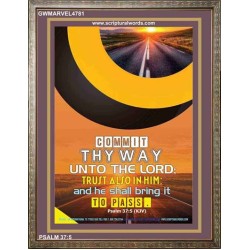 TRUST ALSO IN HIM   Inspirational Bible Verses Framed   (GWMARVEL4781)   "36x31"