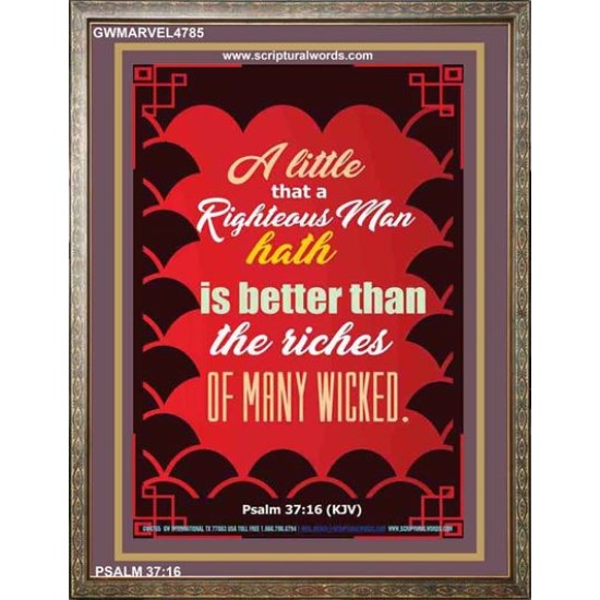 A RIGHTEOUS MAN   Bible Verses  Picture Frame Gift   (GWMARVEL4785)   