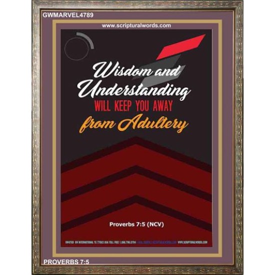 WISDOM AND UNDERSTANDING   Bible Verses Framed for Home   (GWMARVEL4789)   