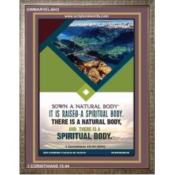 THERE IS A SPIRITUAL BODY   Inspirational Wall Art Wooden Frame   (GWMARVEL4943)   