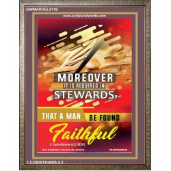 BE FOUND FAITHFUL   Custom Framed Bible Verses   (GWMARVEL5149)   "36x31"