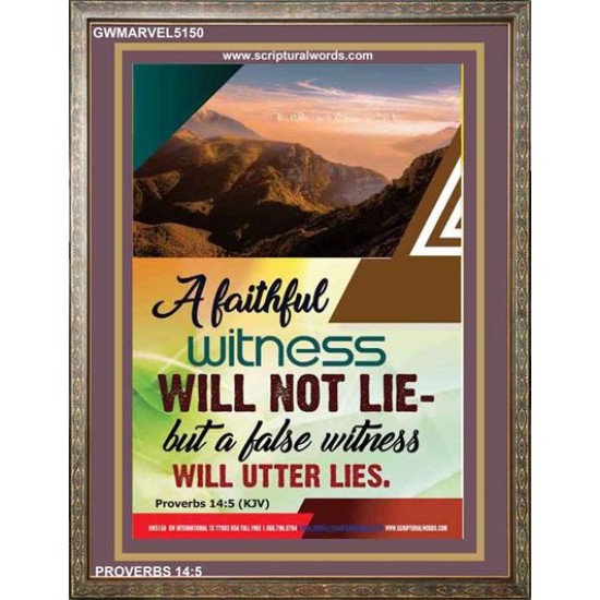 A FAITHFUL WITNESS   Custom Framed Bible Verse   (GWMARVEL5150)   