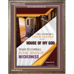BE A DOOR KEEPER IN THE HOUSE OF MY GOD   Portrait of Faith Wooden Framed   (GWMARVEL5252)   