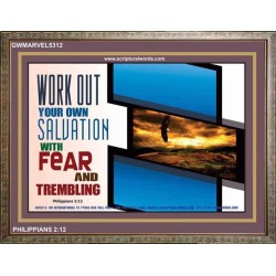 WORK OUT YOUR SALVATION   Biblical Art Acrylic Glass Frame   (GWMARVEL5312)   