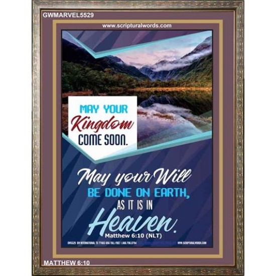 YOUR WILL BE DONE ON EARTH   Contemporary Christian Wall Art Frame   (GWMARVEL5529)   