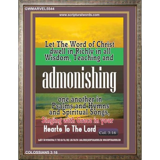 ADMONISHING   Scriptural Portrait Acrylic Glass Frame   (GWMARVEL5544)   