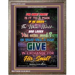 WHAT WILL A MAN GIVE IN EXCHANGE FOR HIS SOUL   Wall Art Poster   (GWMARVEL6365)   "36x31"