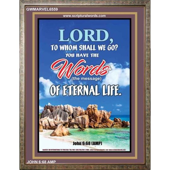 WORDS OF ETERNAL LIFE   Biblical Art Acrylic Glass Frame    (GWMARVEL6559)   