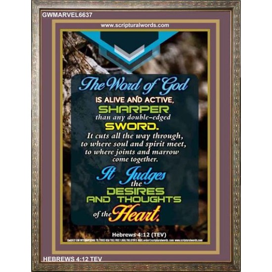 THE WORD OF GOD   Inspirational Wall Art Wooden Frame   (GWMARVEL6637)   