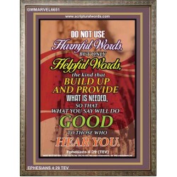 WATCH YOUR WORDS   Bible Scriptures on Love Acrylic Glass Frame   (GWMARVEL6651)   "36x31"