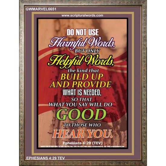 WATCH YOUR WORDS   Bible Scriptures on Love Acrylic Glass Frame   (GWMARVEL6651)   