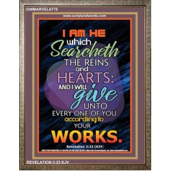ACCORDING TO YOUR WORKS   Frame Bible Verse   (GWMARVEL6778)   "36x31"