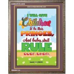 AND BABES SHALL RULE   Contemporary Christian Wall Art Frame   (GWMARVEL6856)   