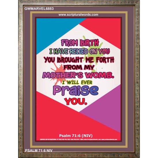 YOU BROUGHT ME FROM MY MOTHERS WOMB   Biblical Art Acrylic Glass Frame    (GWMARVEL6883)   