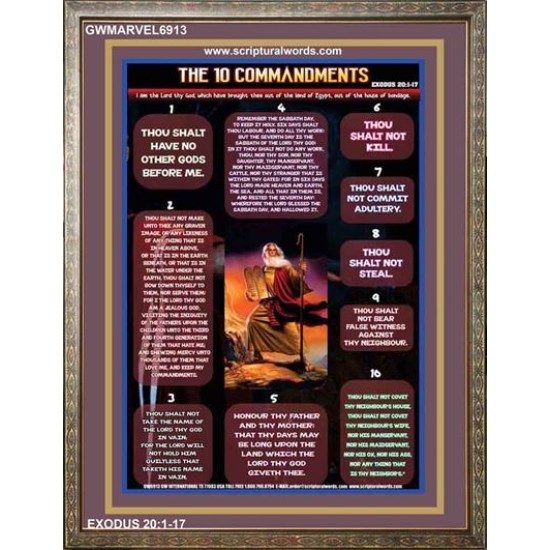 THE TEN COMMANDMENTS   Righteous Living Christian Wall Art   (GWMARVEL6913)   
