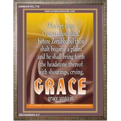 WHO ART THOU O GREAT MOUNTAIN   Bible Verse Frame Online   (GWMARVEL716)   "36x31"