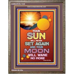 YOUR SUN WILL NEVER SET   Frame Bible Verse Online   (GWMARVEL7249)   "36x31"